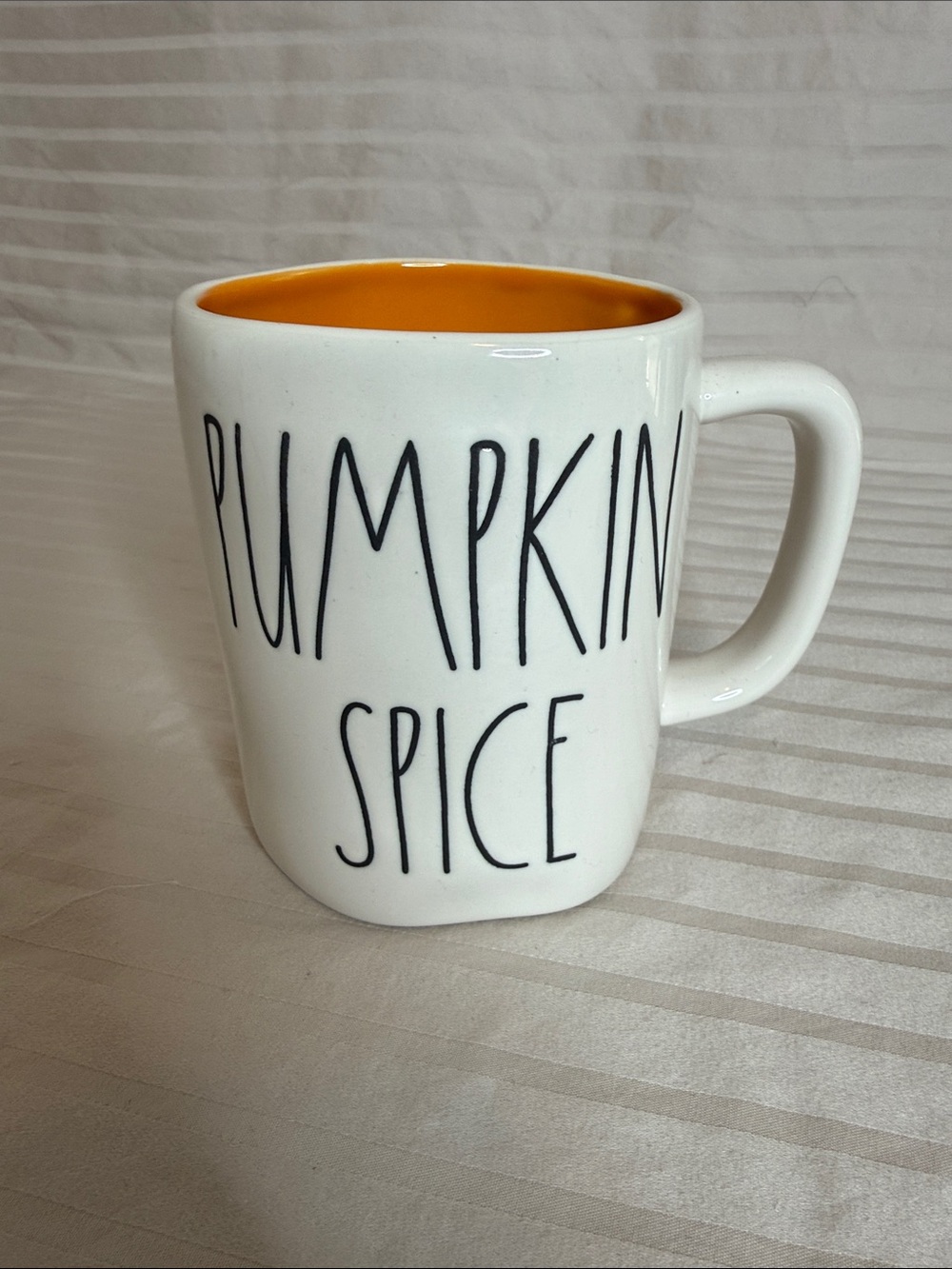 Rae Dunn White Mug with Orange Interior - PUMPKIN SPICE